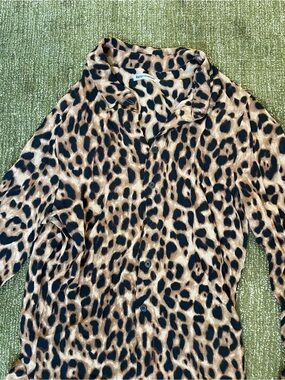 Reformation Leopard Print Button-Down Top - Brown & Black